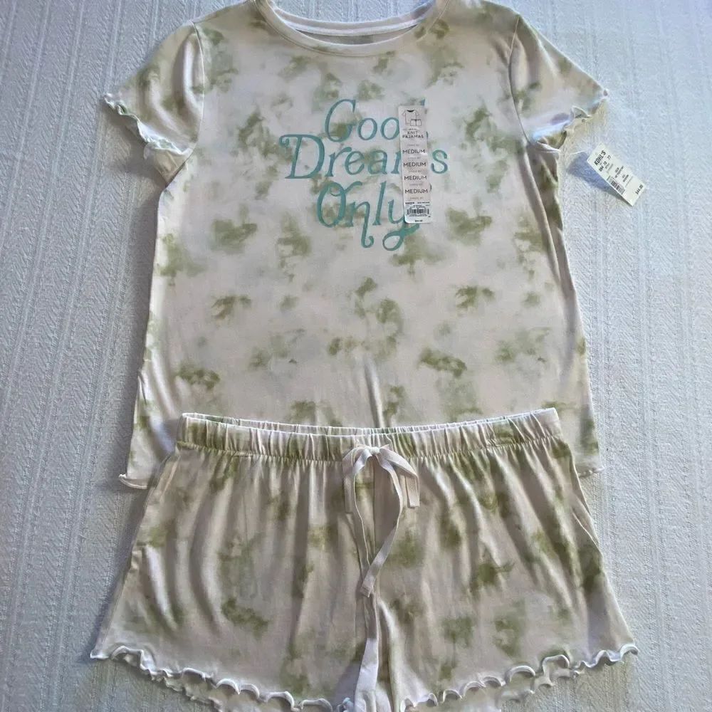 LAUREN CONRAD Womens "Good Dreams Only" Pajama Top & Pajama Shorts